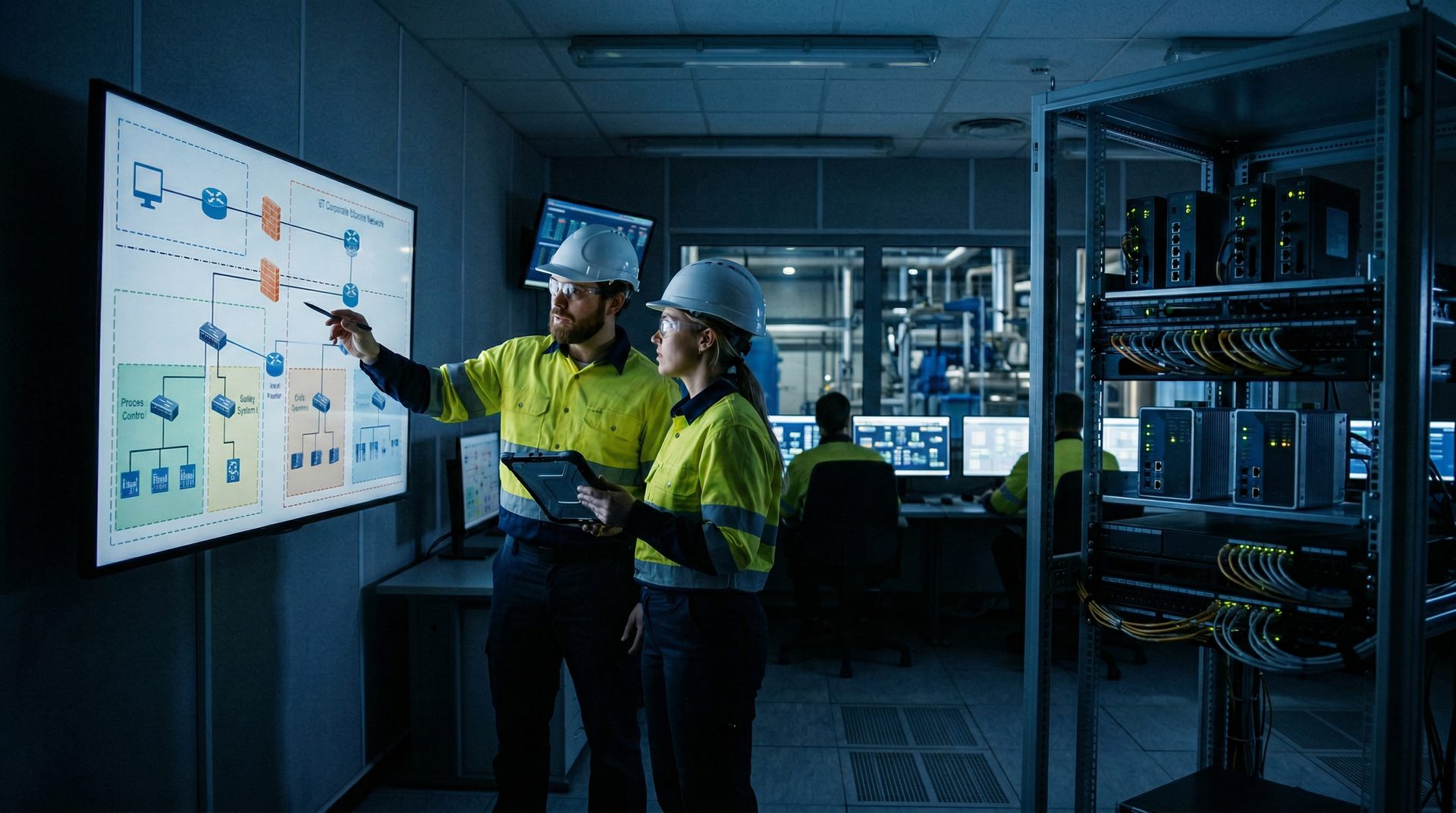 Operational technology network assessment with industrial equipment monitoring